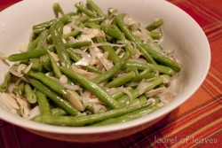 Roasted Green Beans with Shallots & Almonds